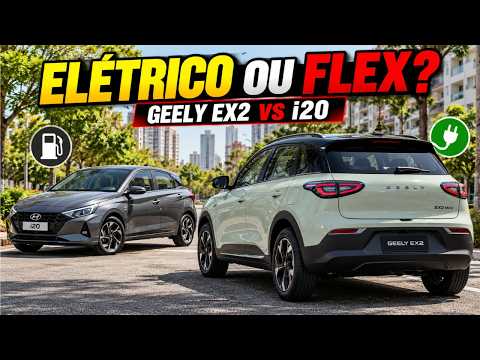 GEELY EX2 ou HYUNDAI i20: QUAL é o MELHOR? ELÉTRICO ENFRENTA TURBO FLEX