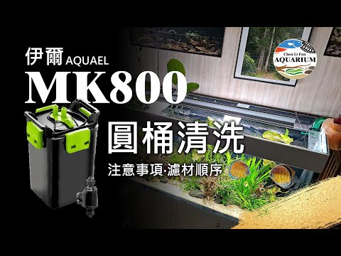 【聊水族】圓桶清洗!注意事項!濾材順序!伊爾MK800-七彩野彩草缸