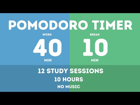 40 / 10  Pomodoro Timer || Study 10 hours - No music - Study for dreams - Deep focus - Study timer