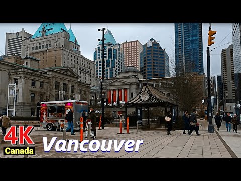🇨🇦【4K UHD】Vancouver B.C. City Walking Tour, Canada