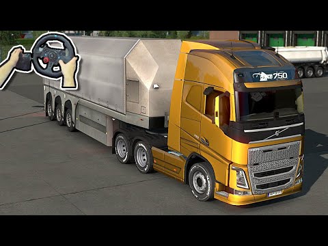 ETS2 Volvo FH16 750 Transporting Packed Glass Hamburg (DE) to Mannheim (DE) - Logitech G29 Gameplay