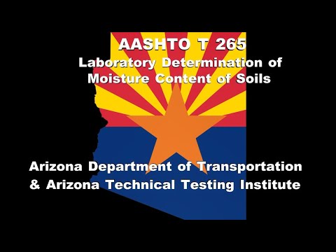 AASHTO T 265 Laboratory Determination of Moisture Content of Soils
