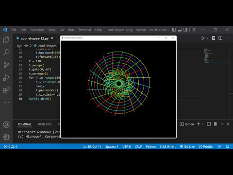 Python Turtle Graphics 23 Cool Shape Drawing Python Turtle Coding Video Learnonpy