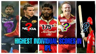 TOP 10 HIGHEST INDIVIDUAL SCORES IN IPL!!!|2020|(MUST WATCH)