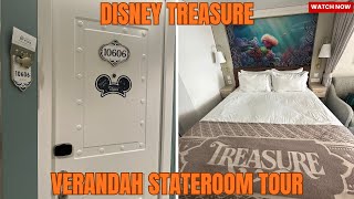 🚢 Disney Treasure Stateroom Tour | Deluxe Oceanview w/ Verandah | Room 10606 | September 2025 ✨