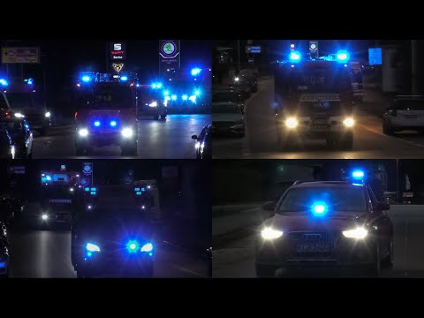 [TH G 00 X - Feuer im Gefahrstofflager] Einsatzfahrten Feuerwehr und Rettungsdienst Kiel + LZG Kiel