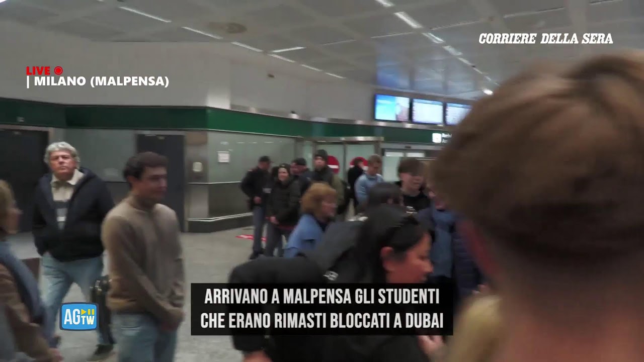 Malpensa, arrivo degli studenti bloccati a Dubai