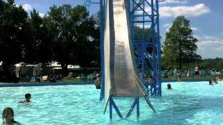 Izzy conquers the slide at Coney