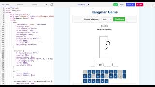 Hangman game created using Google Firebase Studio