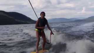 preview picture of video 'Phoenix learning to wake surf behind Mastercraft X7'