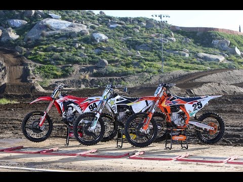 2019 KTM 450 SX-F Factory/Husqvarna FC 450 Rockstar/Honda CRF450R Works Edition Shootout