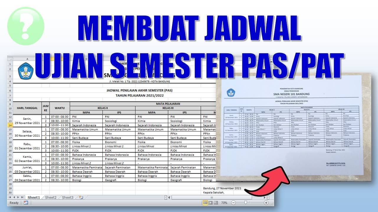 Cara Membuat Jadwal Ujian Semester