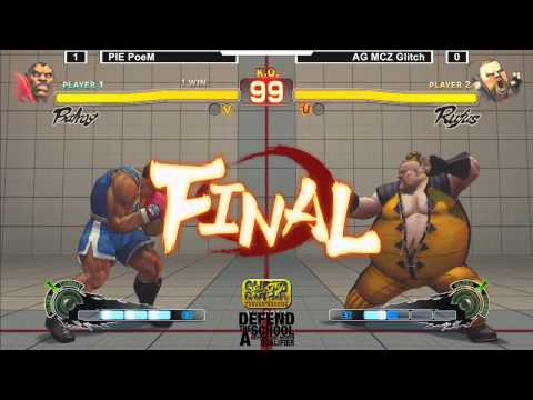 SSF4AE @ Defend the School - PIE PoeM (Balrog) vs AG MCZ Glitch (Rufus) - Losers Finals