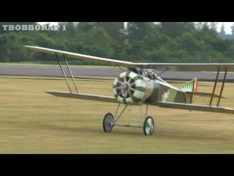GIANT SCALE RC WW1 HANRIOT HD1 BIPLANE SCOUT/ FIGHTER - RAF COSFORD LMA MODEL AIRCRAFT SHOW - 2013