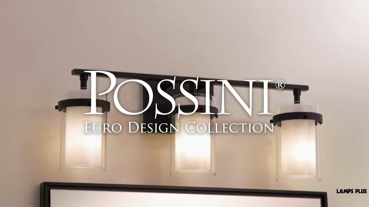 Video 1 Watch A Video About the Possini Euro Lucia Matte Black 3 Light Bath Light