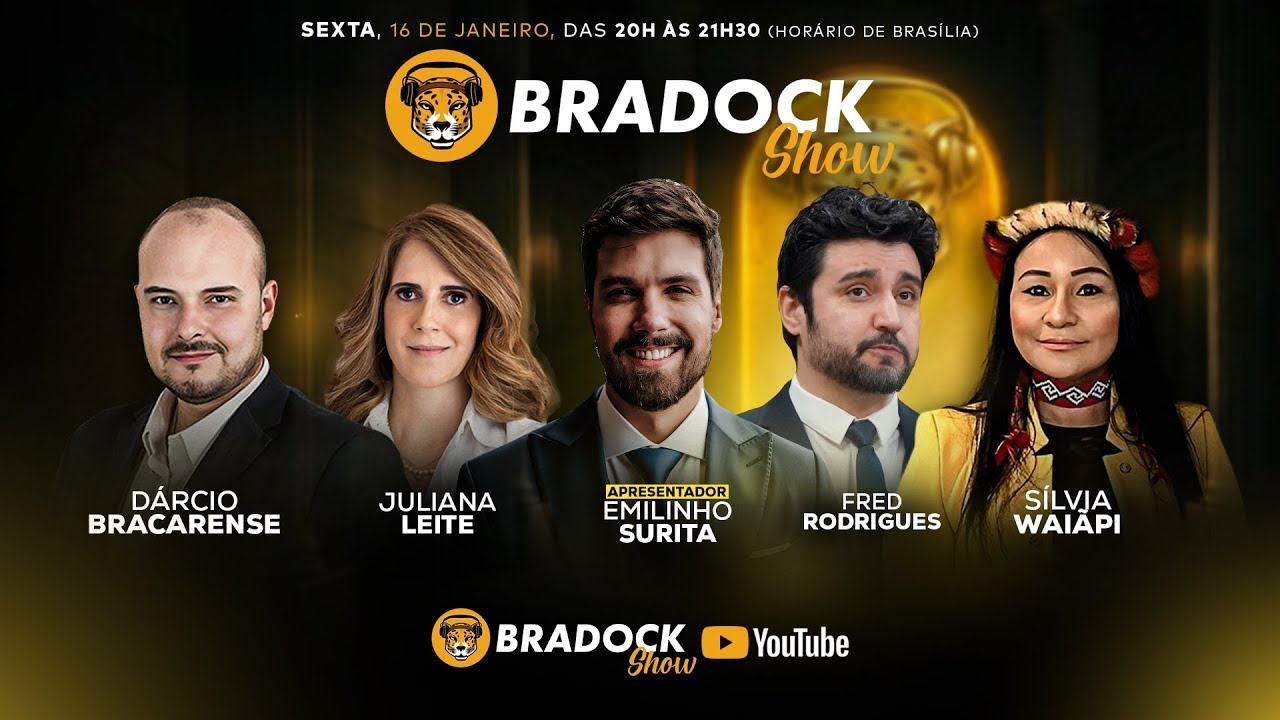 Bradock Show 16/01/26  Emilinho Surita, Fred Rodrigues, Ju Leite, Dárcio Bracarense e Sílvia Waiãpi