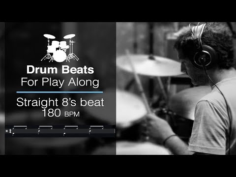 Straight 8"s Beat - Drums Backing Track - 180 bpm