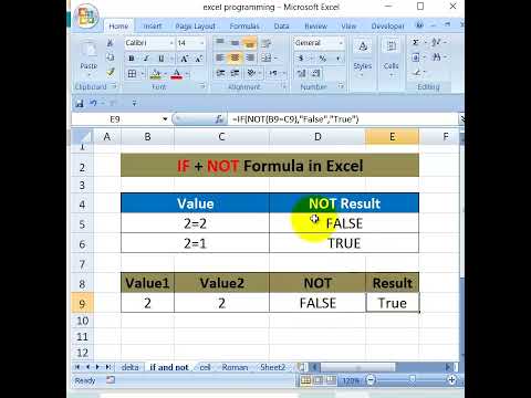 IF and NOT Function in Excel | #excel | #shortvideo