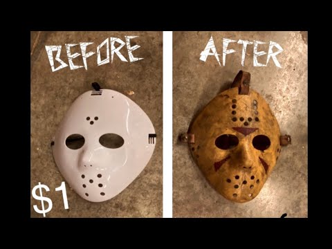 Painting and weathering a $1 Jason mask from Friday the 13th
