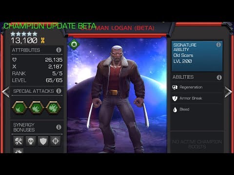 Old Man Logan Beta Buff Gameplay & Abilities - Marvel Contest of Champions