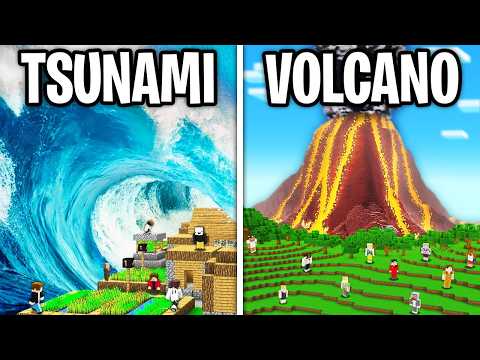 100 Players Simulate Natural Disasters In Minecraft