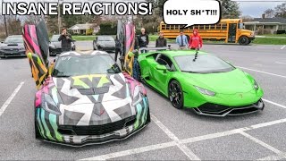 Driving My Lamborghini To High School! Funny Supercar Reactions!
