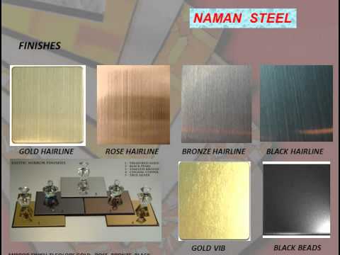 Stainless steel sheets in different metal colors