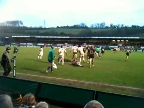London Wasps Vs Toulouse tackle and fight