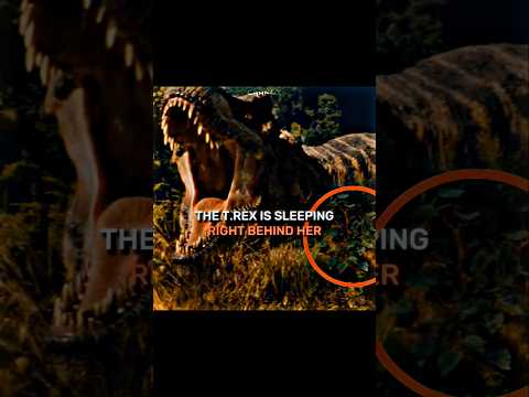 The T.Rex Is Sleeping Right Behind Her 💀 | Jurassic World Rebirth | #edit #jurassicworld #shorts |