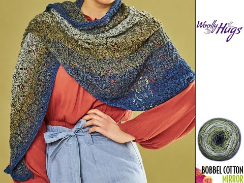 Knitting a shawl with stitch alert, Woolly Hugs BOBBEL