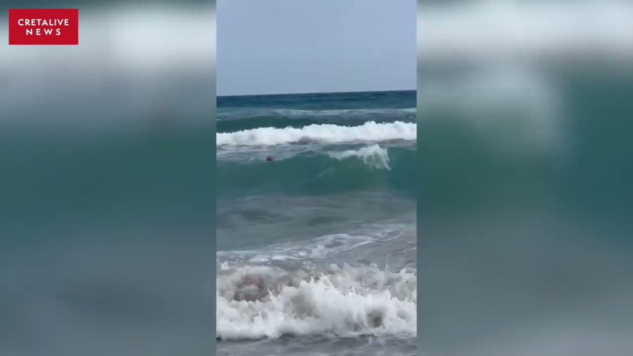 Χανιά : Μάχη με τα κύματα για τη διάσωση γυναίκας στον Καβρό