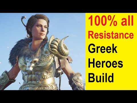 Assassins Creed Odyssey - 100% All Resistance - Best Greek Heroes Build, almost invincible Warrior