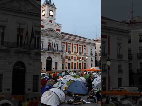 Así ha sido la primera noche de acampada por la crisis de la VIVIENDA en la PUERTA DEL SOL #shorts