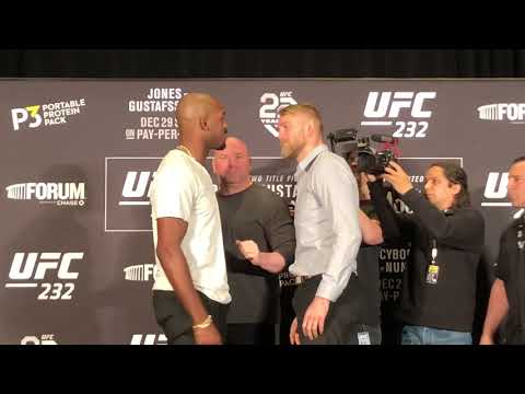 Jon Jones snatches BELT in stare down with Alexander Gustafsson  UFC 232