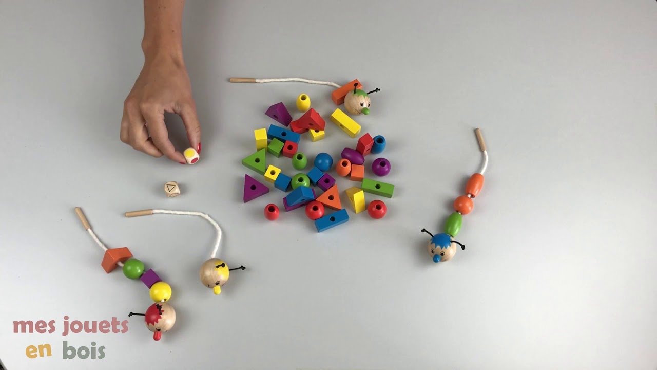 Perles à enfiler en bois - L'atelier des chenilles