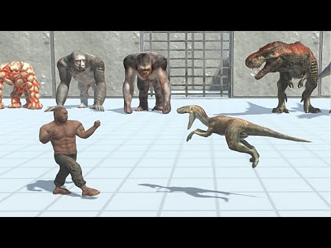 ⚡PUNCH TEAM VS CARNIVORE DINOSAURS - Animal Revolt Battle Simulator