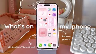 🔗Minimalist & aesthetic phone setup🎀 What’s on my iPhone 14 pro max (2024)☁️