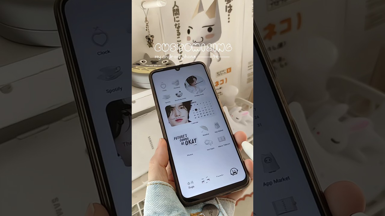 Android Phone Customization 🌷Aesthetic kpop Theme I Make your phone aesthetic #aestheticphone