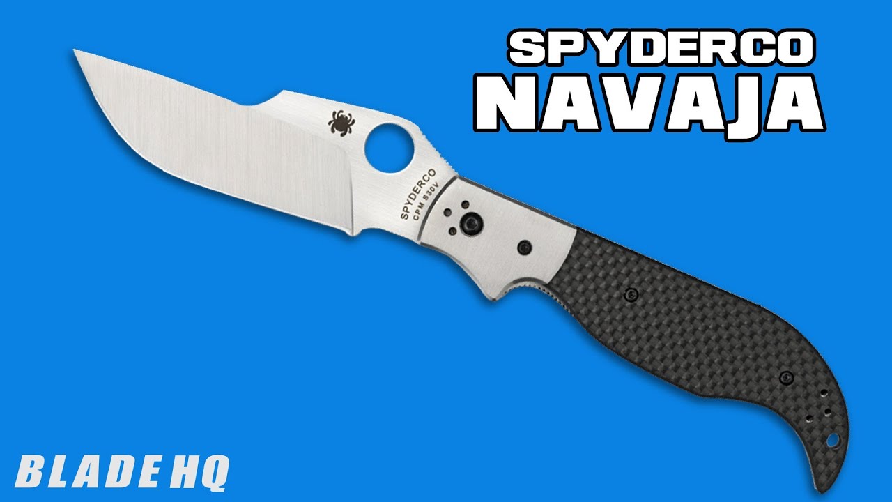 Spyderco Navaja Knife w/ Carbon Fiber (3.875 Satin Plain) C147CFP - Blade  HQ
