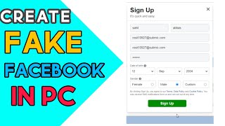 How to create FAKE FaceBook Account in PC | Unlimited Fake FB ACCOUNTS | 9technoR | 9TR