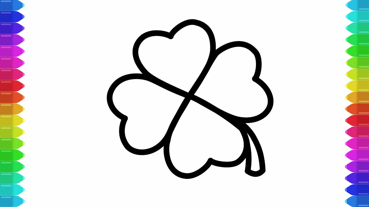 How to draw a FOUR LEAF CLOVER 🍀 Print color page 👇🔻🖨️ FREE [EASY DRAW] ❤️How to Draw Good Luck