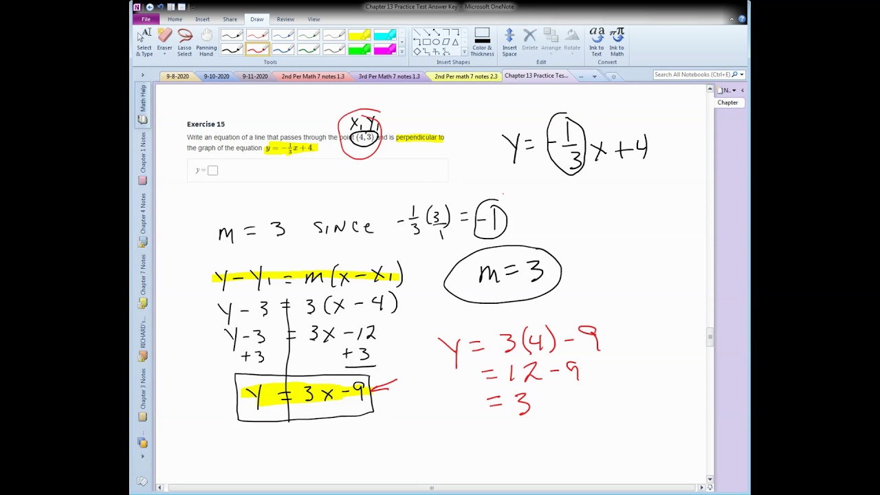 Chapter 13 Practice Test Answer Key (problems 11 - 20)