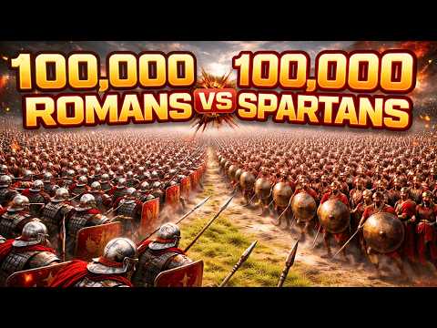 100,000 Romans vs 100,000 Spartans — FULL BATTLE