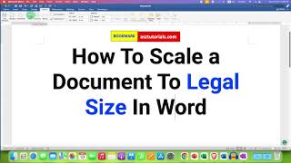 How To Scale a Document To Legal Size In Word