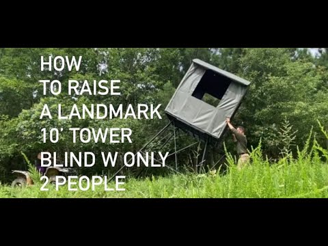 How to raise a Landmark 10' tower blind with ONLY 2 people