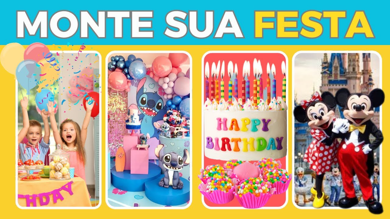 MONTE SUA FESTA DE ANIVERSÁRIO 💥 SUPER FESTA - Edição comida - Jogo das escolhas 🎉