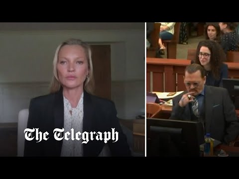 'Johnny Depp never pushed me down the stairs': Kate Moss denies Amber Heard claim in court