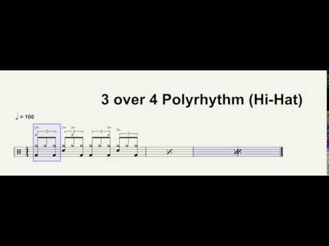 3 over 4 Poly rhythm (Hi-Hat)