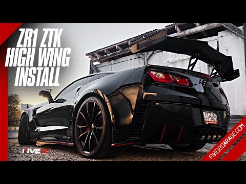 C7 Corvette ZR1 ZTK High Wing Spoiler Install from Extreme Online Store | EOS ZR1 ZTK WING INSTALLED
