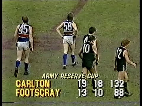 Last quarter 1986 Reserves 2nd Semi Final - Carlton v Footscray